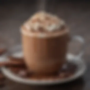 Luxurious Hot Chocolate Indulgence A steaming cup of hot chocolate mix with a sprinkle of cocoa on top