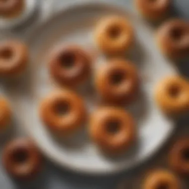 Artistic Presentation of Muffin Pan Doughnuts Creative presentation of muffin pan doughnuts on a decorative plate