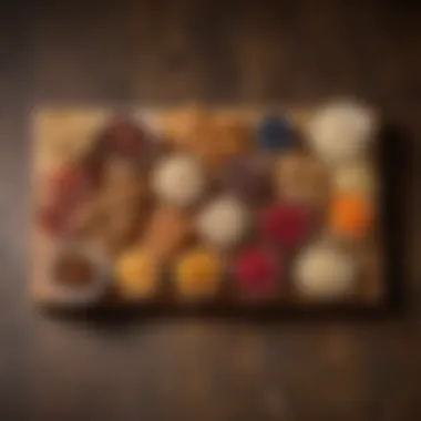 Protein-Packed Snack Variety An array of protein-packed snacks displayed on a wooden board