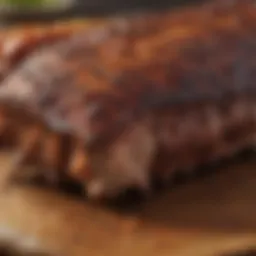 A close-up of Oklahoma Joe's Rib Rub showcasing its vibrant color and texture.