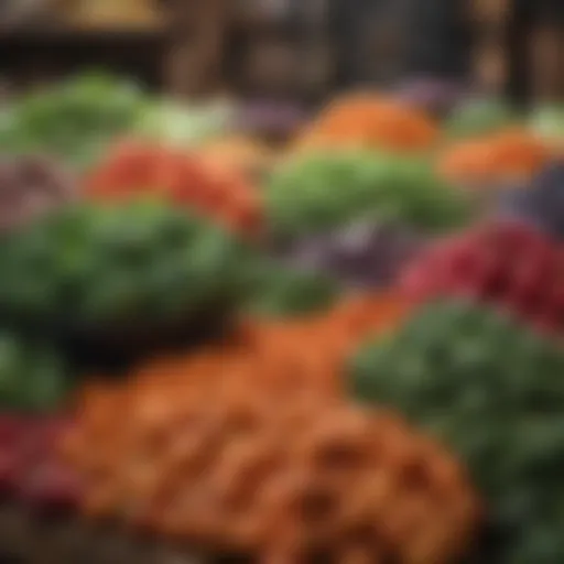 Fresh organic vegetables at a local market