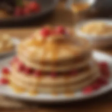 Decadent Toppings on Pancakes A close-up of decadent toppings on a pancake