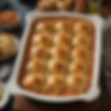 Elegant Presentation of Pillsbury Pierogi Casserole A beautifully arranged Pillsbury Pierogi Casserole topped with golden browning.
