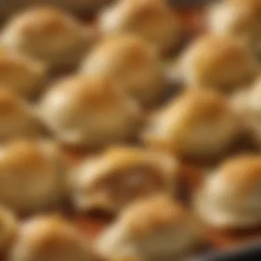 A close-up of the rich filling inside a pierogi, showcasing its hearty ingredients.