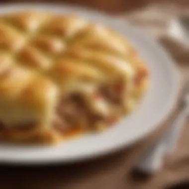 Layered Delight of Pillsbury Pierogi Casserole A slice of the casserole revealing its layers and textures.