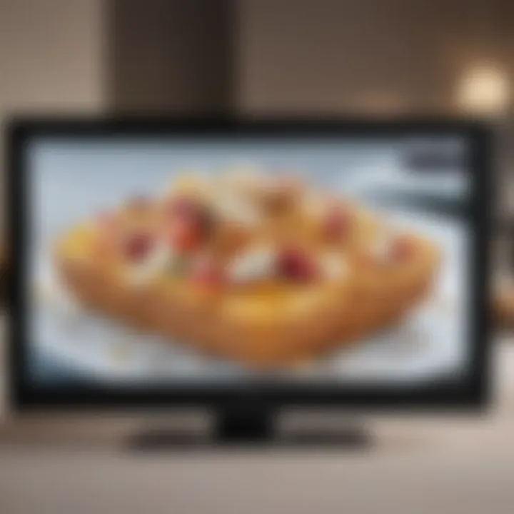 Close-up of a flat screen TV showcasing advanced features
