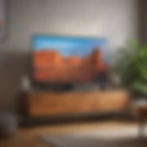 Trendy 24-inch flat screen TV in a modern living room setting
