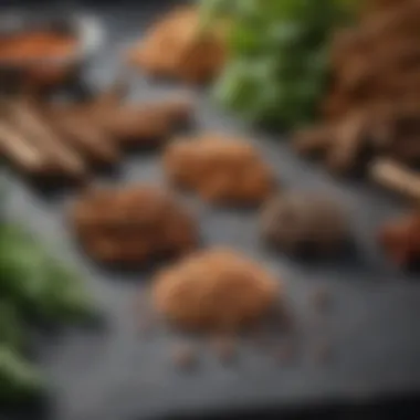 Herbs and Spices for Smoking A selection of herbs and spices used for flavor enhancement