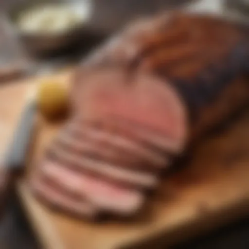 A beautifully smoked brisket resting on a cutting board