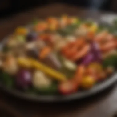 Assorted Smoked Vegetables An array of smoked vegetables displayed on a platter