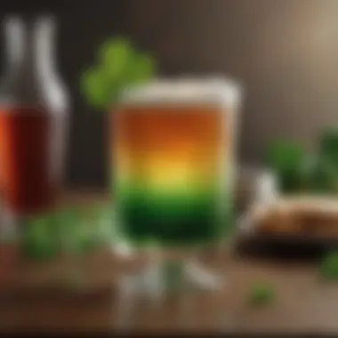Innovative Irish Beverage Presentation A creative interpretation of a classic Irish beverage served in a charming glass