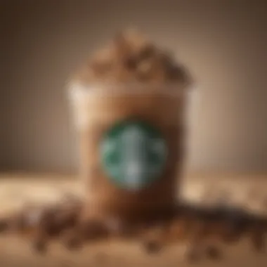 A vibrant display of ingredients used in the Mocha Cookie Crumble Frappuccino