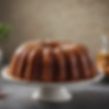 Delicious bundt cake sliced to reveal its moist interior