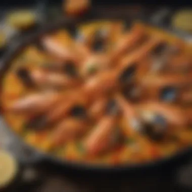 Spanish Paella: A Seafood Extravaganza A traditional Spanish Paella filled with seafood delights
