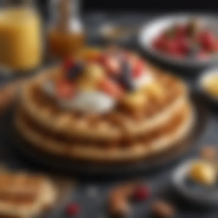 Golden, fluffy Belgian waffles served with fresh toppings