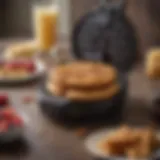 Elegant Belgian waffle maker showcasing intricate design details