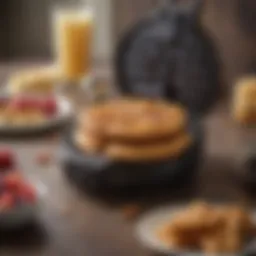 Elegant Belgian waffle maker showcasing intricate design details