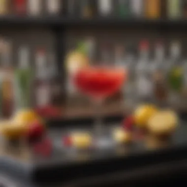 An inviting cocktail recipe book open on a bar counter