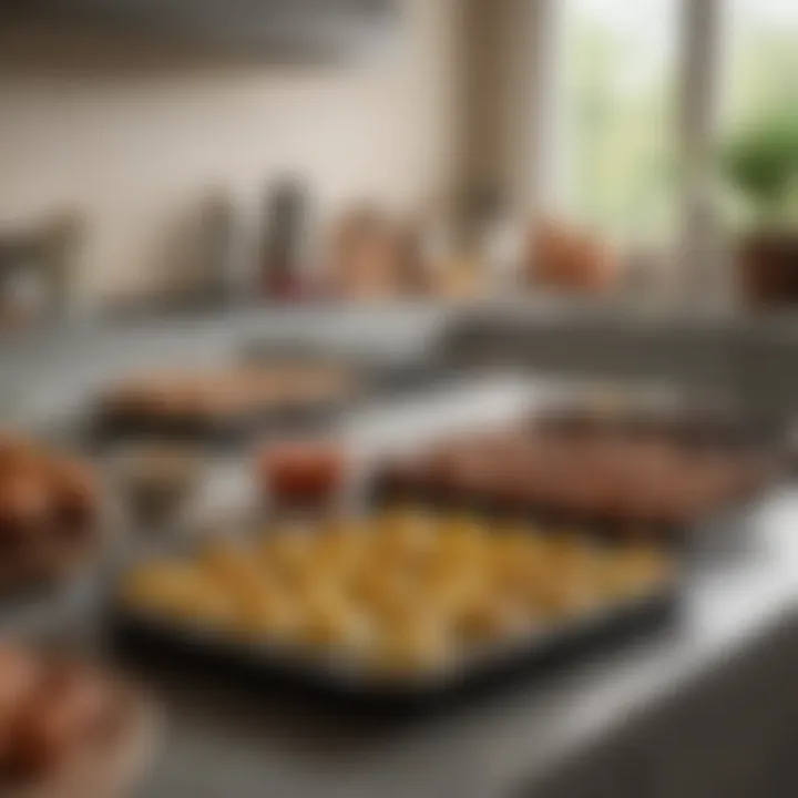 A cozy kitchen setting with egg bites cooling on a countertop, emphasizing home cooking