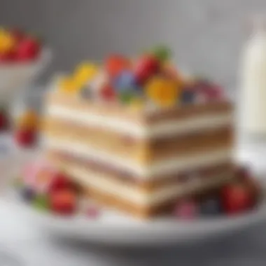 Artistry in Flavor: The Decorated Milkbar Cake A beautifully decorated Milkbar cake with fresh fruits and edible flowers