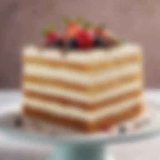 An elegant slice of Milkbar cake showcasing layers and frosting