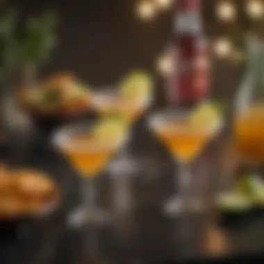 Charming presentation of mini margaritas at a gathering