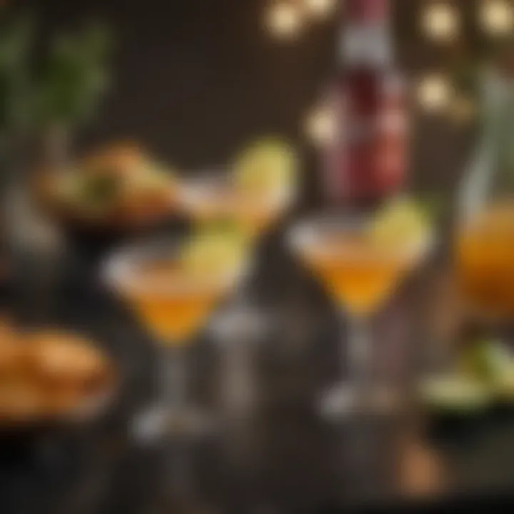 Charming presentation of mini margaritas at a gathering
