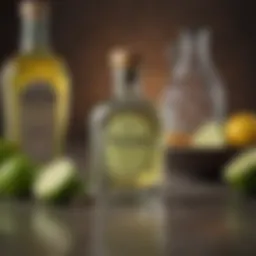 Elegant mini Patrón bottle garnished with lime