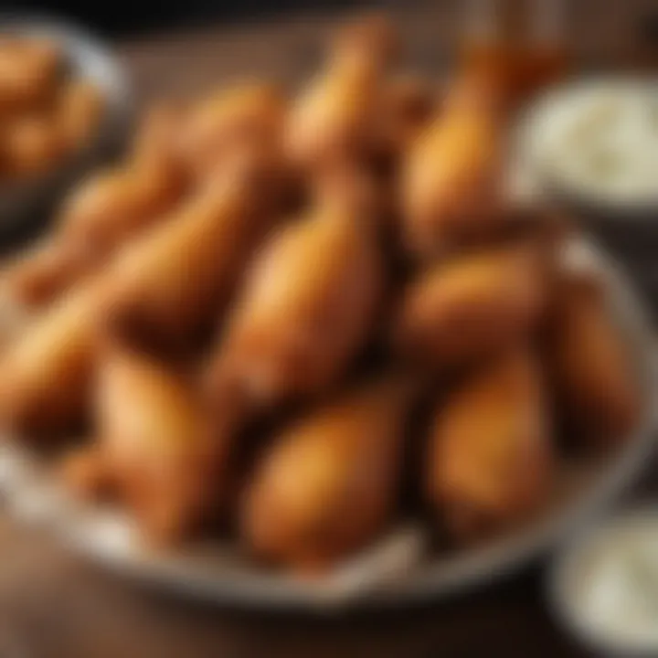 Traditional deep fried wings served at a cultural festivity