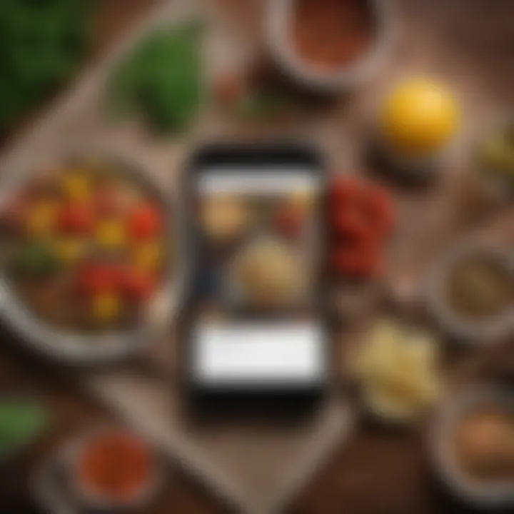 A user interface of a popular Mediterranean diet application on a smartphone