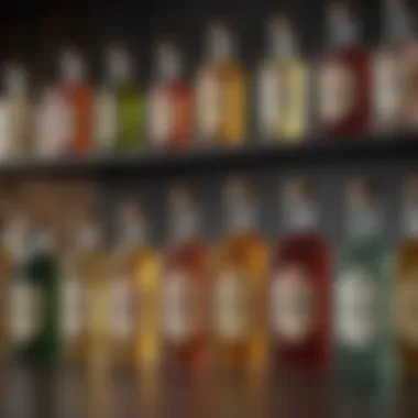 Diverse Selection of Non-Alcoholic Bitters An array of vibrant non-alcoholic bitters bottles