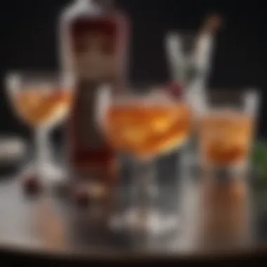 Elegant Non-Alcoholic Cocktail Featuring Bitters A well-crafted non-alcoholic cocktail garnished elegantly