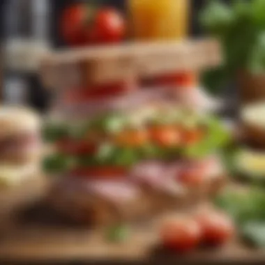 A colorful array of fresh ingredients for sandwich making