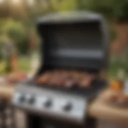 Compact propane barbecue set up in a vibrant outdoor space