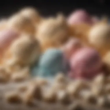 Close-up of ice cream ingredients showcasing quality