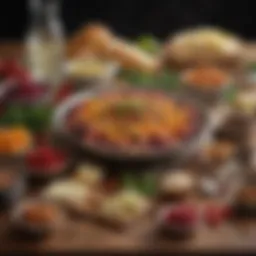 An assortment of gourmet ingredients showcased elegantly