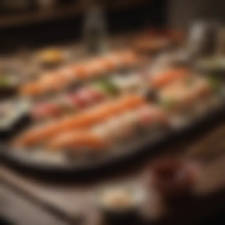 An ancient setting depicting the historical roots of sushi culture