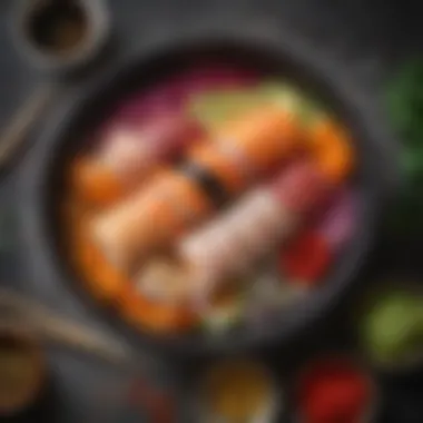 A beautifully plated sushi bowl filled with vibrant colors and textures