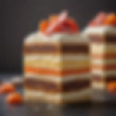 An artistic depiction of a bun vanilla candy bar showcasing its layers and textures.