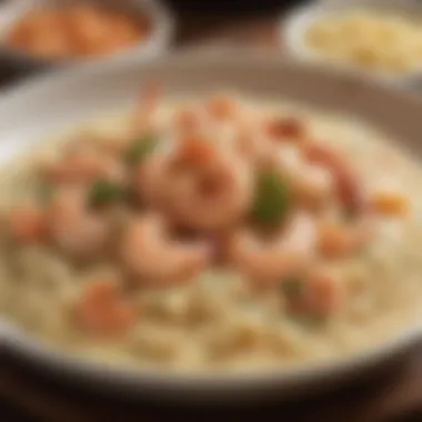 Close-up of fresh shrimp and creamy grits emphasizing the ingredients.