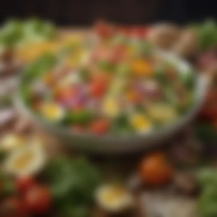 An assortment of unique Southern salad ingredients