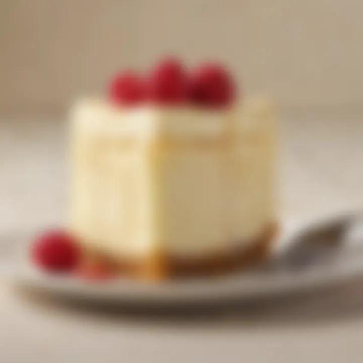 A close-up of the creamy texture of California cheesecake on a fork