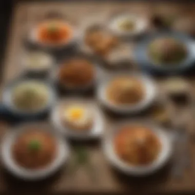 Diverse Dishes with Dry Ranch Flavor A rustic table setting showcasing a variety of dishes enhanced with dry ranch seasoning