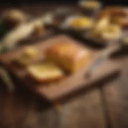 Artistic arrangement of Jif corn bread on a rustic wooden table