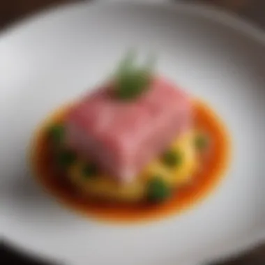 Artful Presentation of Sous Vide Cuisine A beautifully plated sous vide dish showcasing vibrant colors.