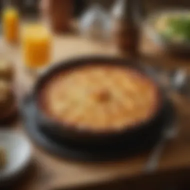 An elegant table setting featuring a Staub gratin, emphasizing presentation