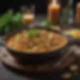 An elegant dish of traditional Stroganoff garnished with parsley