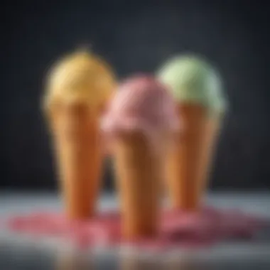 Variety of colorful ice cream flavors made with dual maker