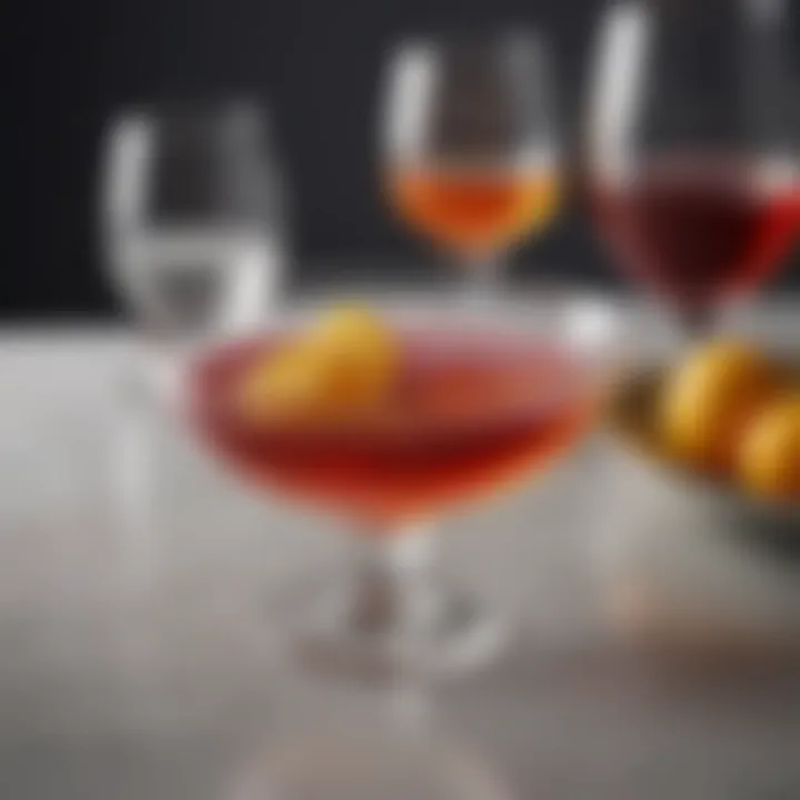Artfully staged coupe glass with gourmet dish