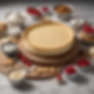 Ingredients laid out for NYT Cheesecake, including cream cheese, sugar, and graham cracker crust.